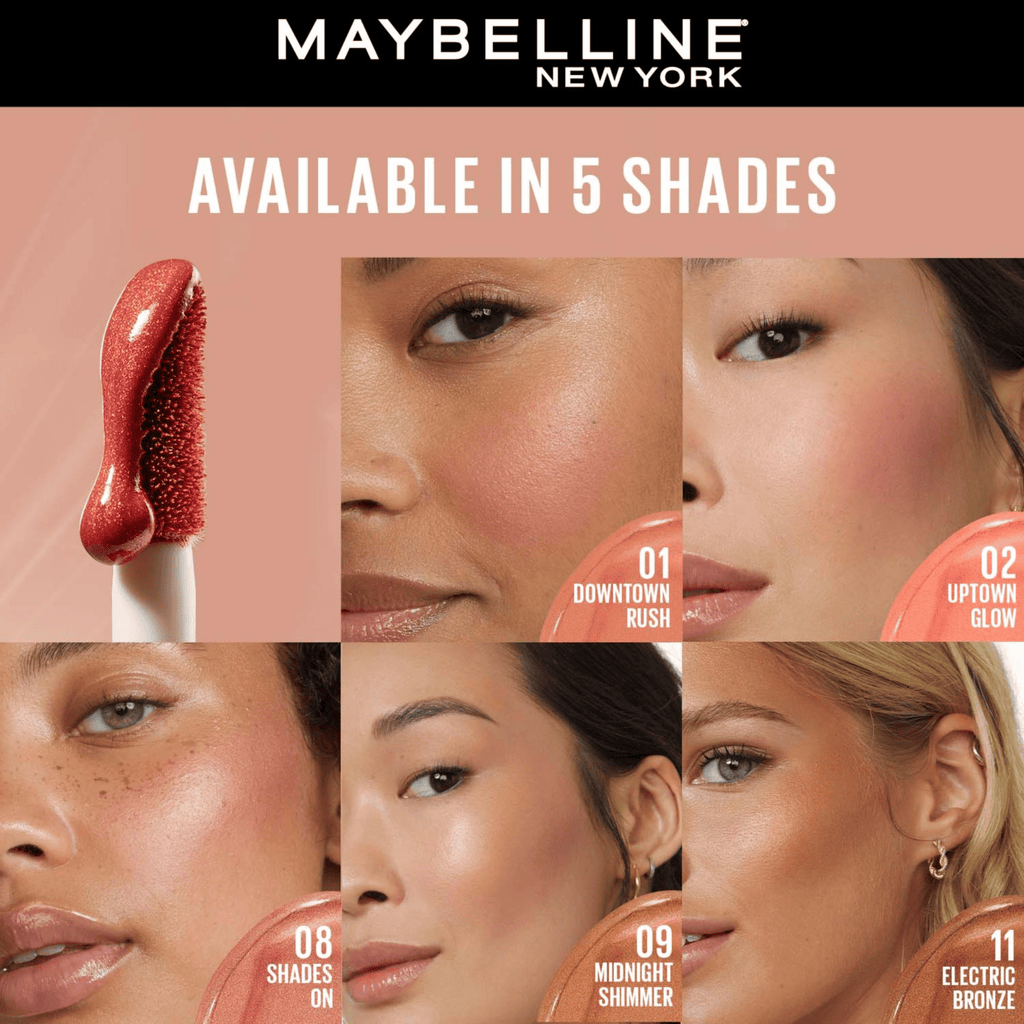 MAYBELLINE SUNKISSER BLUSH 05 BLASING BLUSH = RAL SENSATIONNEL LIQUID MATT N°8
