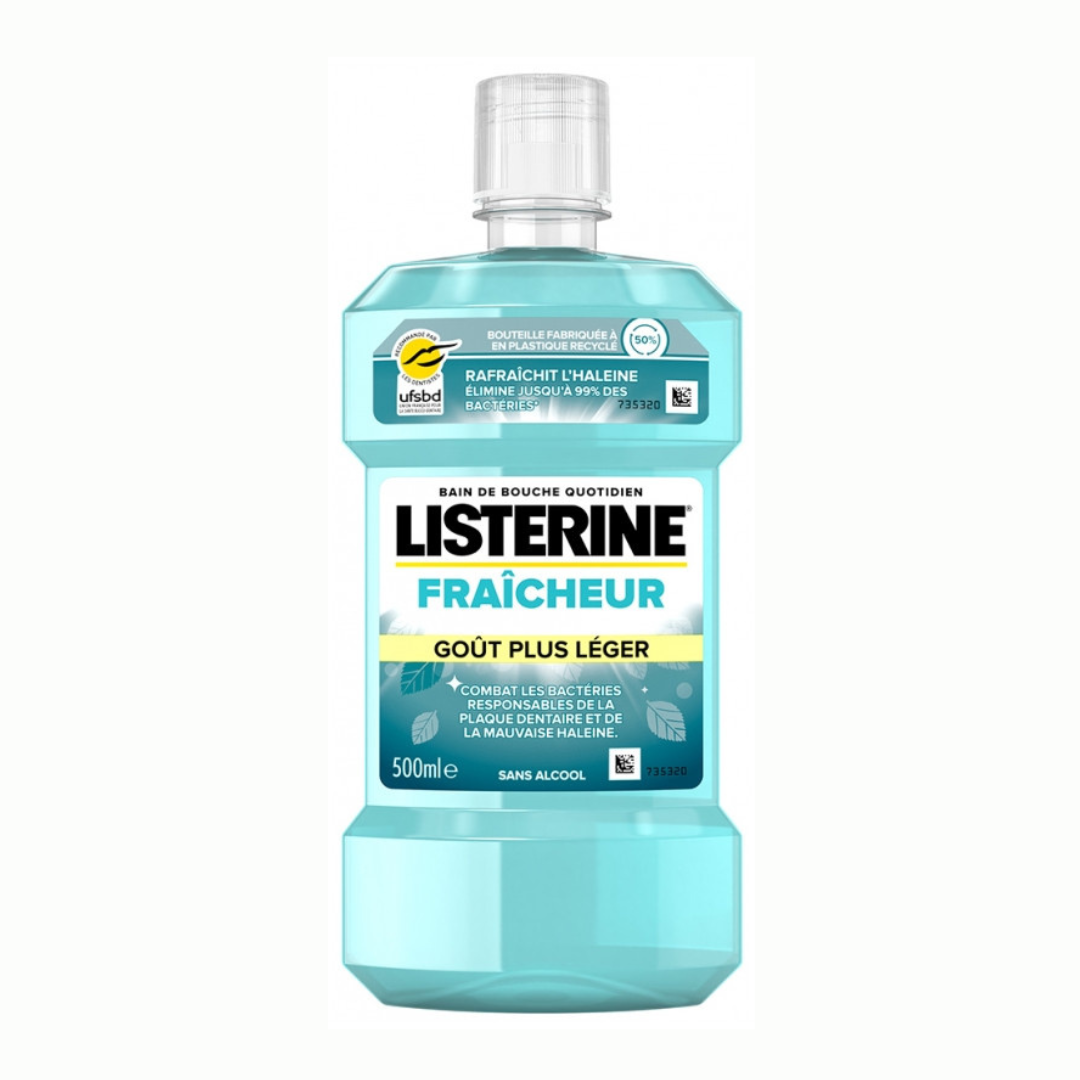 Listerine Fraîcheur Goût Plus Léger Bain de Bouche 500ML