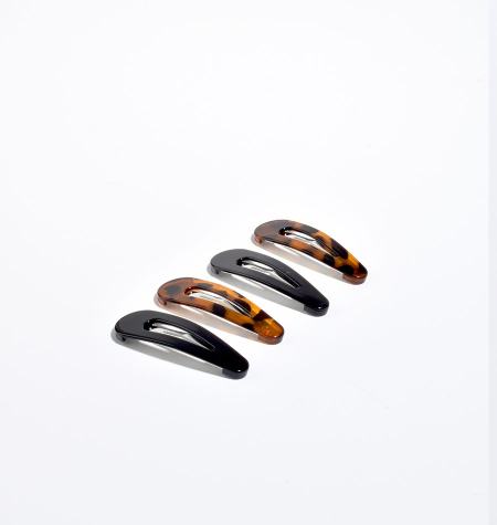 BETER Hairstyle clic clac 5,5cm 2pcs noir et 2pcs écaille (total 4pcs) 19232