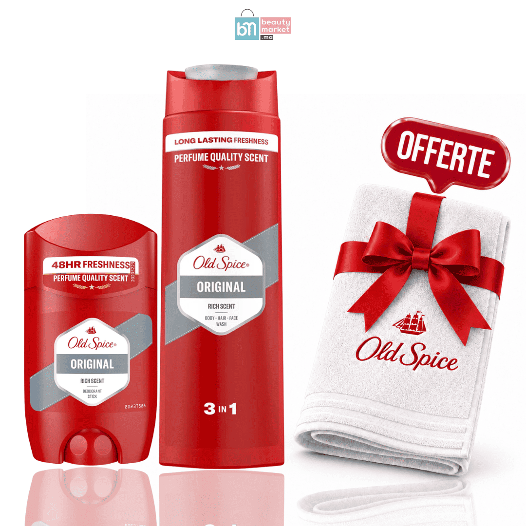 Pack Old Spice Original Gel Douche 3-en-1 400 ml + Déodorant Stick Invisible 50 ml = Serviette Offerte