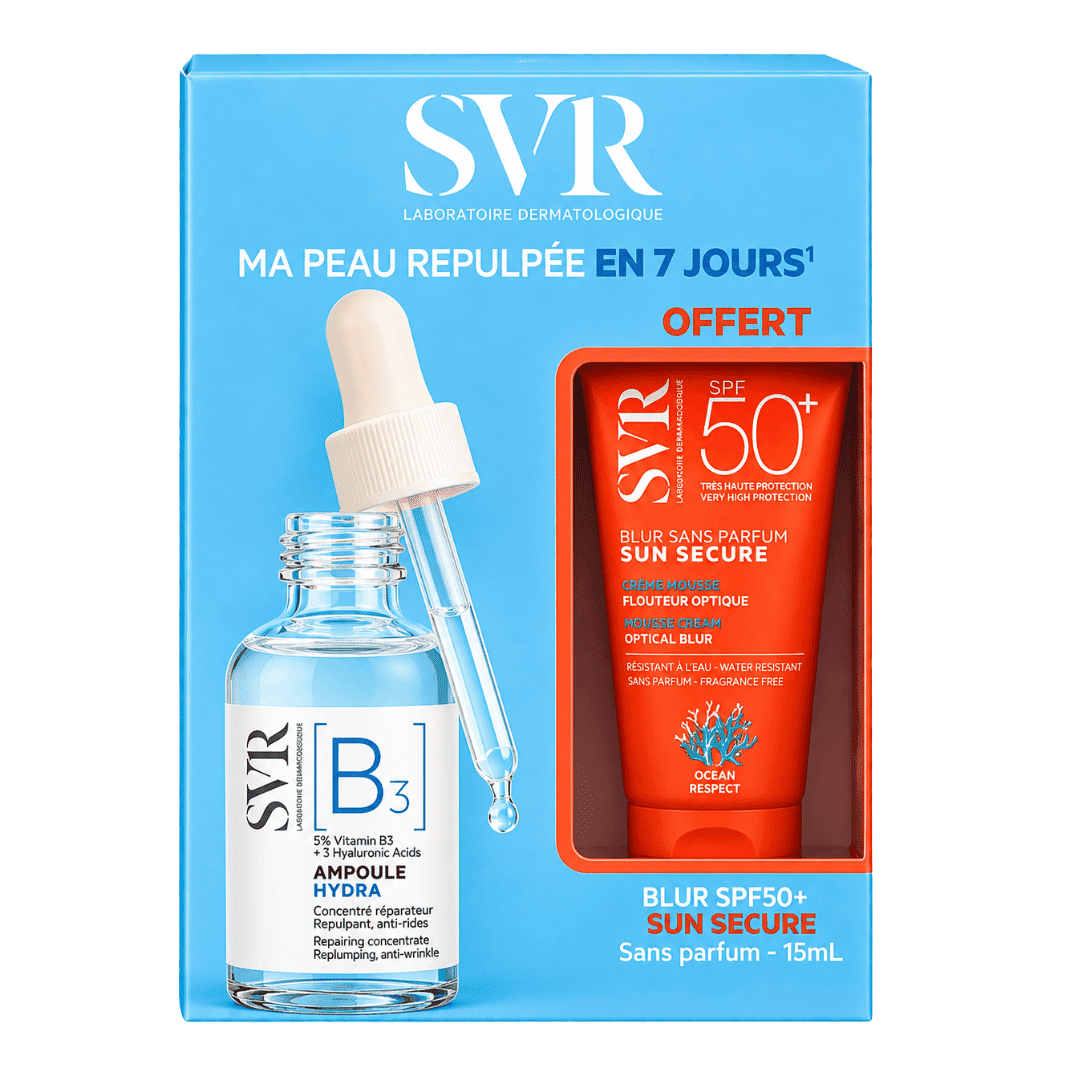 SVR Pack [B3] Ampoule Hydra 30 ml = Sun Secure Blur SPF50+ 15 ml offert