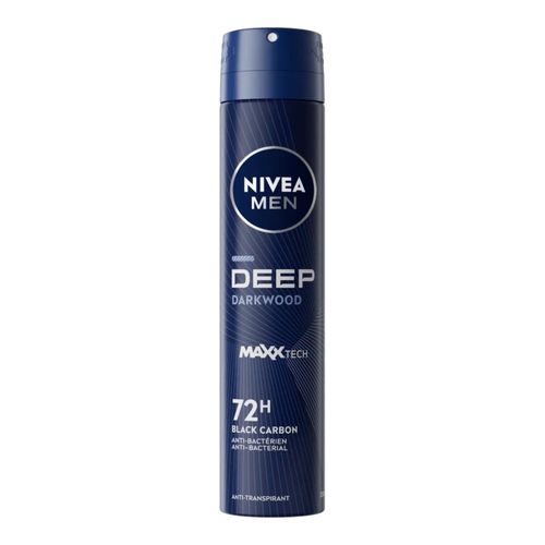 NIVEA MEN Deodorant Spray Deep Darkwood 200ml Protection Anti-Bactérienne