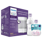 AVENT Stériliser et Conserver Advanced = Biberon Natural Glass 240ml + Sucette Ultra Soft 0-6 Mois Offerts
