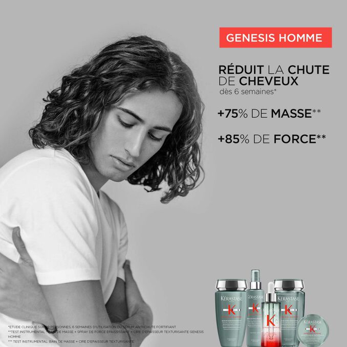Kérastase Genesis Homme Bain de Force Quotidien 250ml – Shampooing Fortifiant Homme