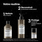 L'ORÉAL PROFESSIONNEL TRIO ABSOLUT REPAIR MOLECULAR SHP 300 ML + SÉRUM À RINCER 250 ML + LEAVE-IN 50 ML