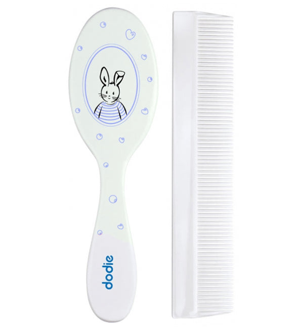 Dodie – Peigne et brosse assortis – Lapin bleu
