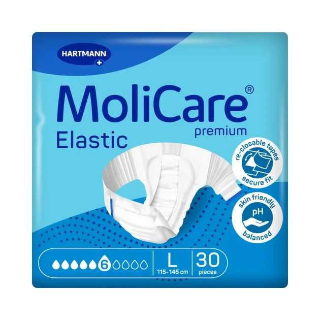 HARTMANN MOLICARE PREMIUM CHANGE ELASTIC 6G TAILLE L JOUR 30 PIECES