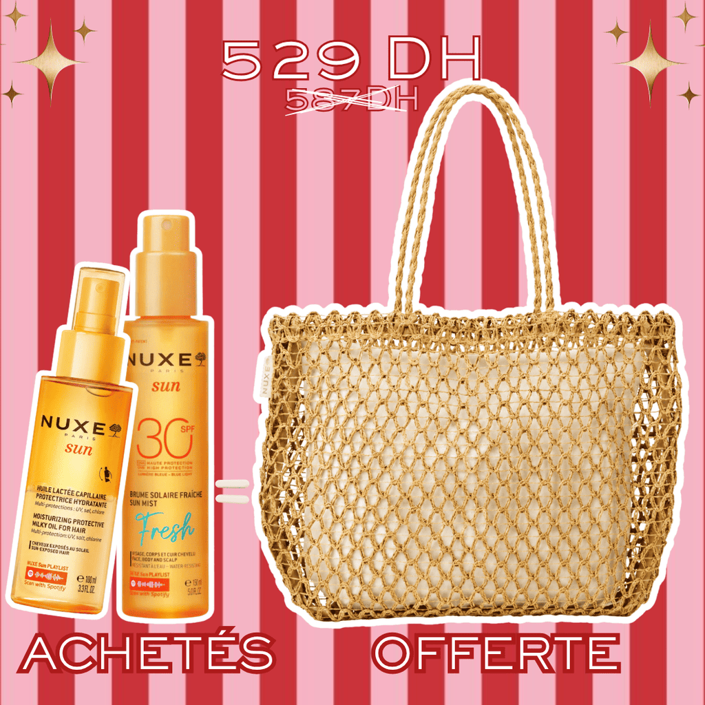 Nuxe Sun Brume Solaire Fraîche SPF30 150ml + Nuxe Sun Huile Lactée Capillaire Protectrice Hydratante 100ml = Sac Offert