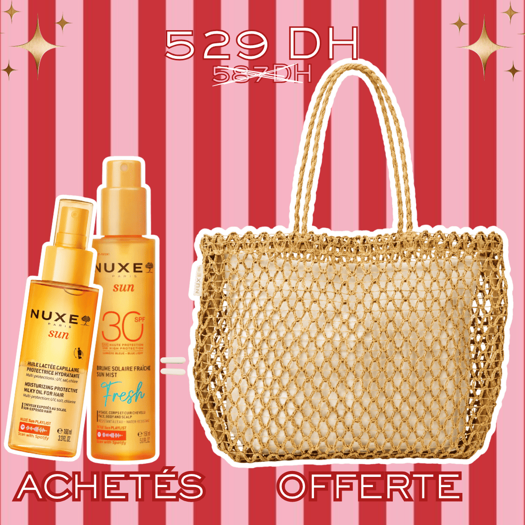 Nuxe Sun Brume Solaire Fraîche SPF30 150ml + Nuxe Sun Huile Lactée Capillaire Protectrice Hydratante 100ml = Sac Offert