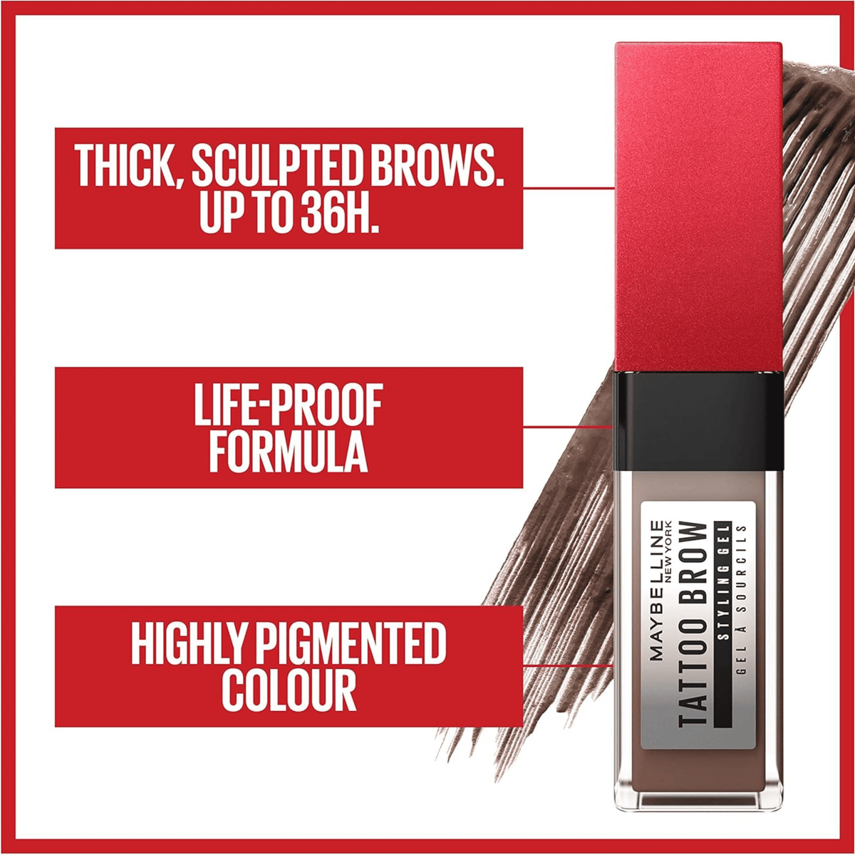 Maybelline New York - Tattoo Brow 3D Gel - Medium Brown