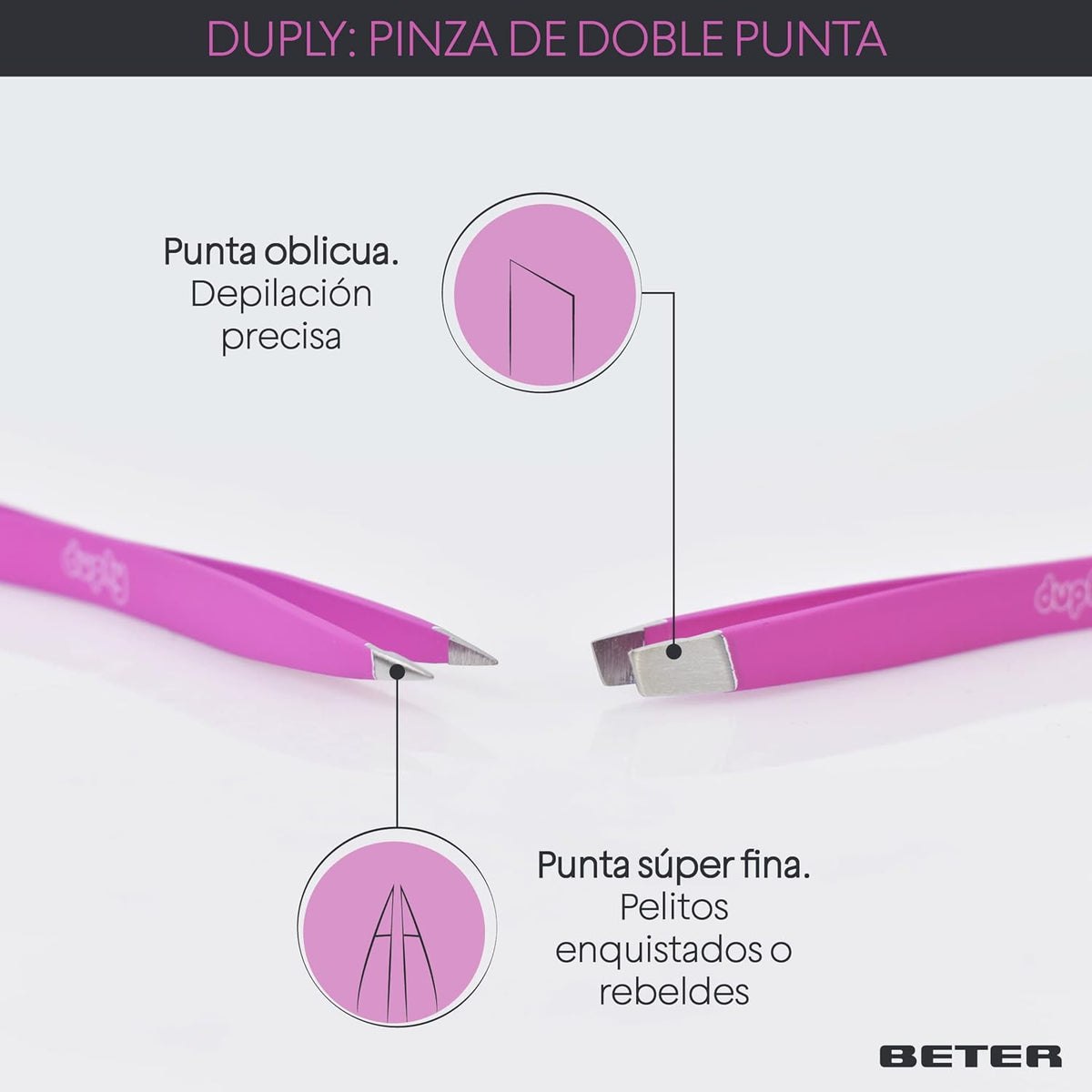 BETER DUPLY PINCE À ÉPILER DOUBLE EMBOUTS 09121