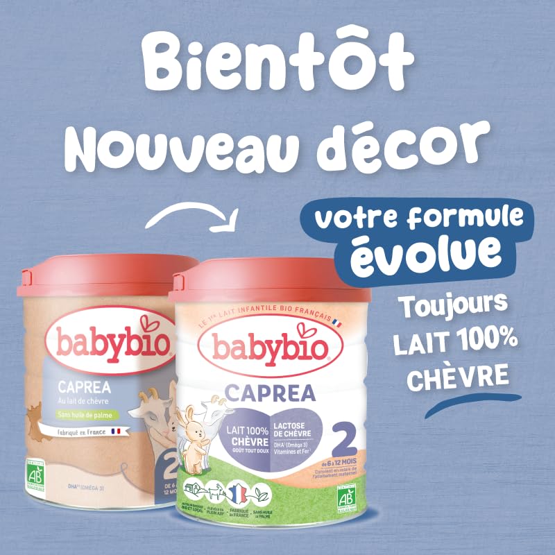 BABYBIO CAPRÉA 2 LAIT DE CHÈVRE BIO 800G
