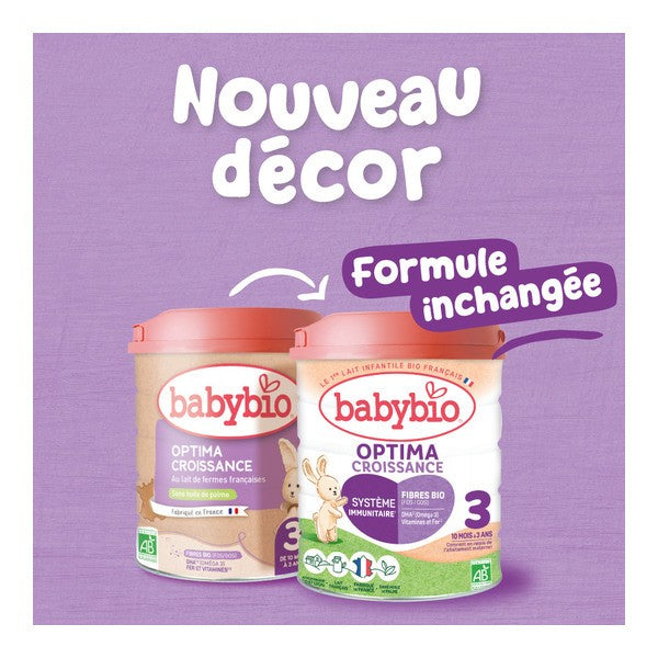 Babybio optima 3 croissance lait 3ème âge 800g