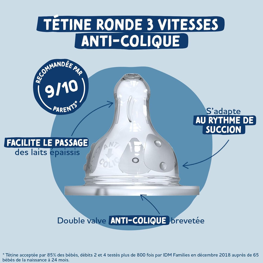 DODIE 2 TETINES INITIATION+ ANTI COLIQUE 0-6M D2