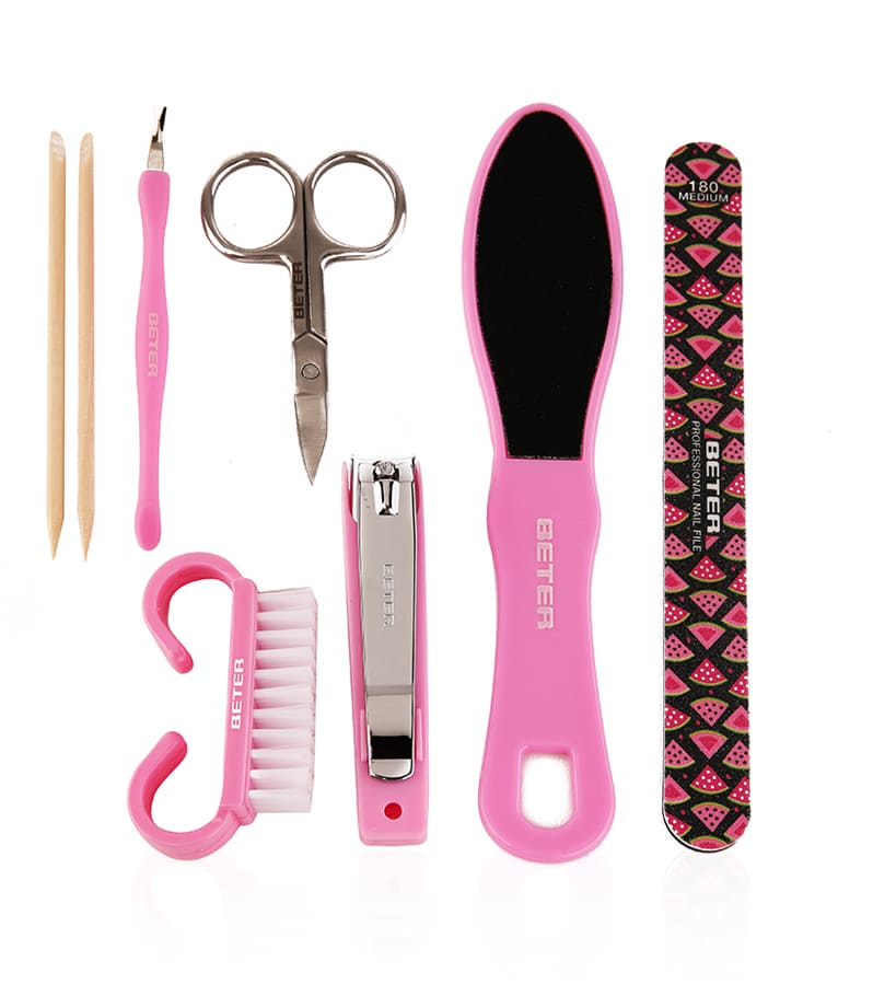 BETER ETUI DE MANUCURE ET PÉDICURE ROSE OU VERT 11001