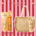 NUXE Sun Huile Solaire Gold  SPF30 150 ml + Crème Fondante SPF50+ 50 ml = Shampooing et Sac Offerts