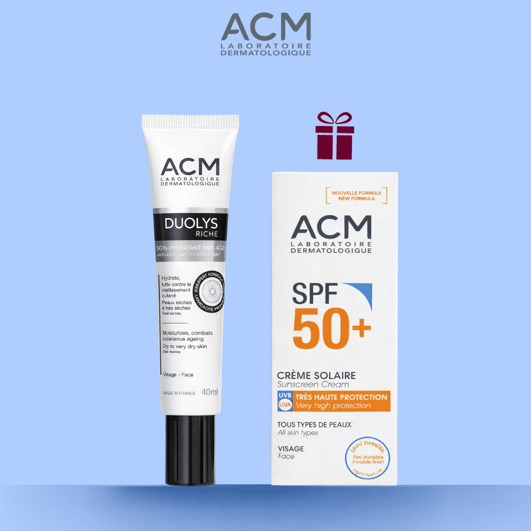 ACM Duolys Riche Crème Hydratante Anti-Âge 40 ml = Crème Solaire SPF50+ 40 ml Offerte