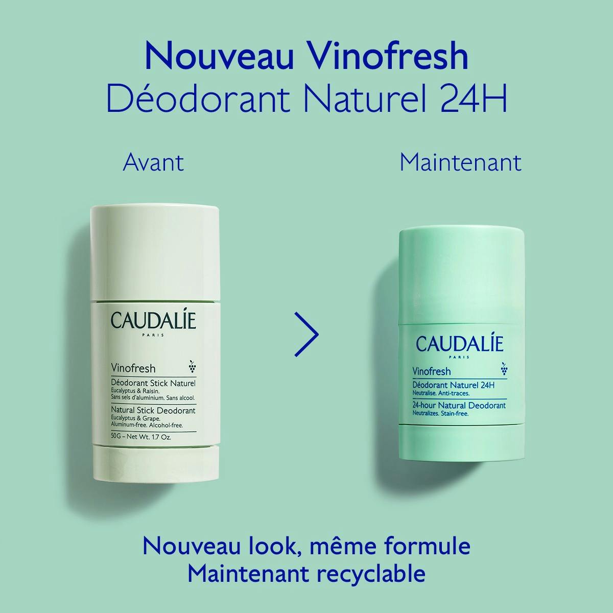 CAUDALIE Vinofresh Déodorant Stick Naturel 50 ml