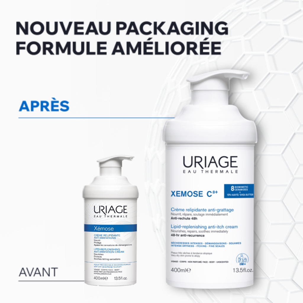 Uriage – Xemose – C8+ Crème Relipidante Anti-Irritations – 400 ml