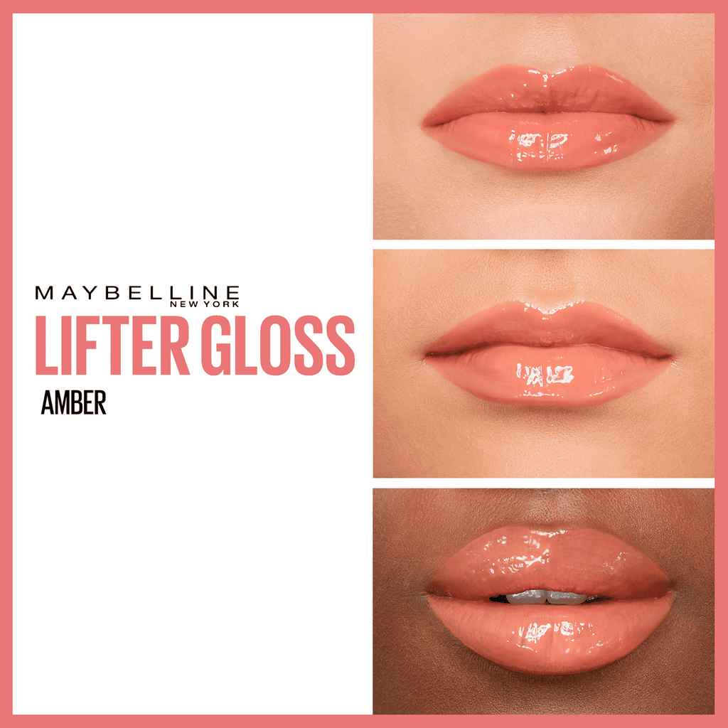 MAYBELLINE LIFTER GLOSS À LÈVRES REPULPANT 007 AMBER + LIFTER LINER NU 001 CROSS THE LINE
