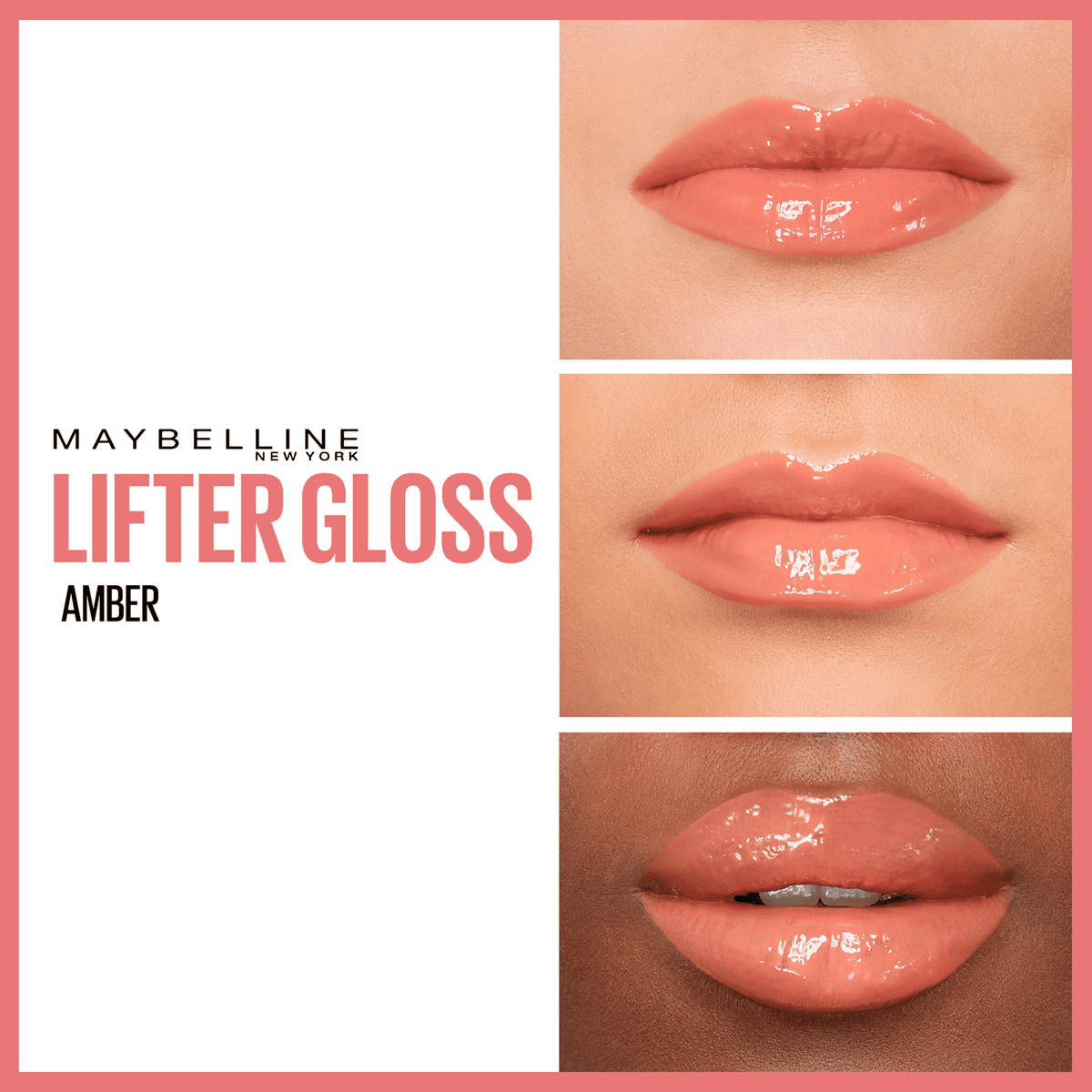 MAYBELLINE LIFTER GLOSS À LÈVRES REPULPANT 007 AMBER + LIFTER LINER NU 001 CROSS THE LINE
