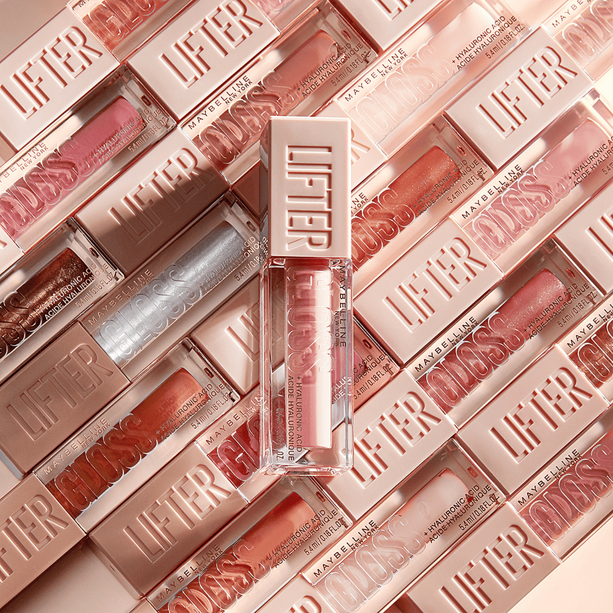 MAYBELLINE LIFTER GLOSS À LÈVRES REPULPANT 007 AMBER + LIFTER LINER NU 001 CROSS THE LINE