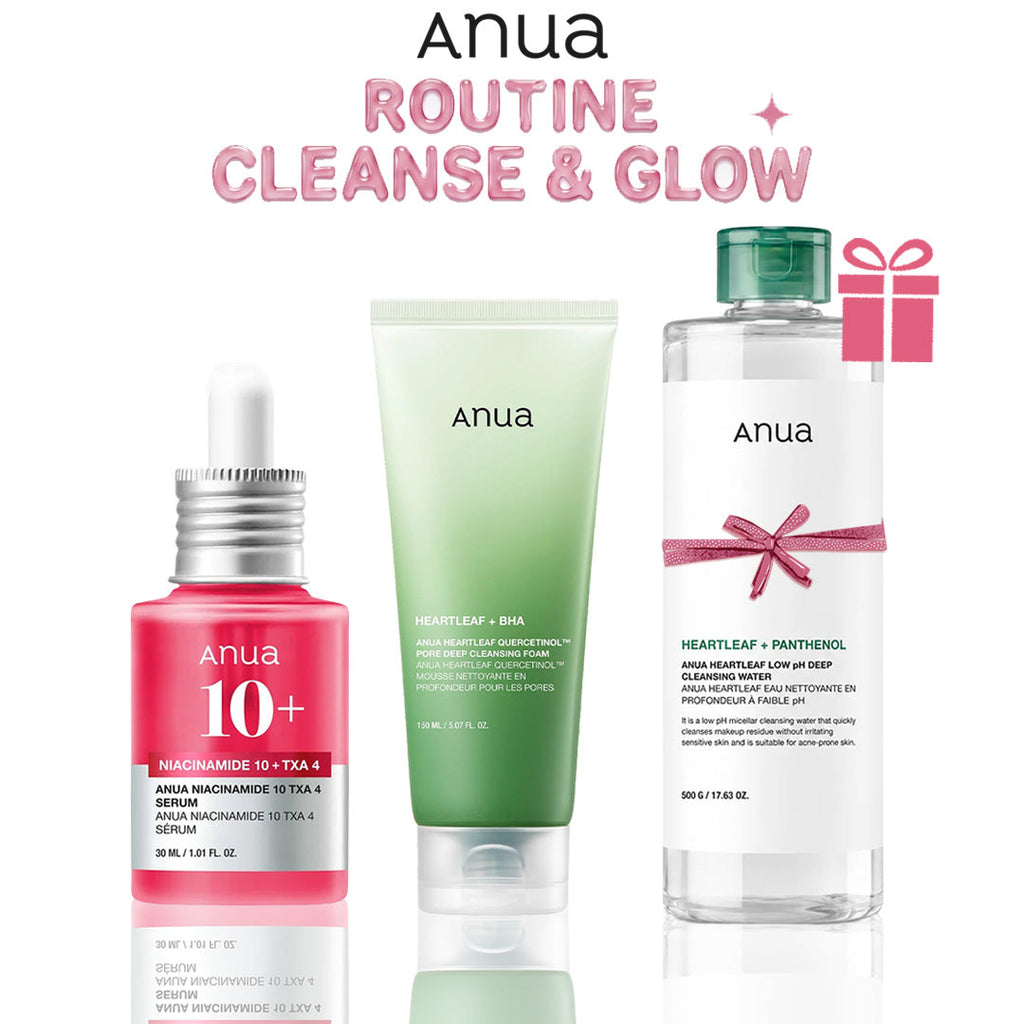 ANUA PACK ROUTINE ROUTINE CLEANSE & GLOW = PANTHENOL LOW PH 500 ML OFFERTE