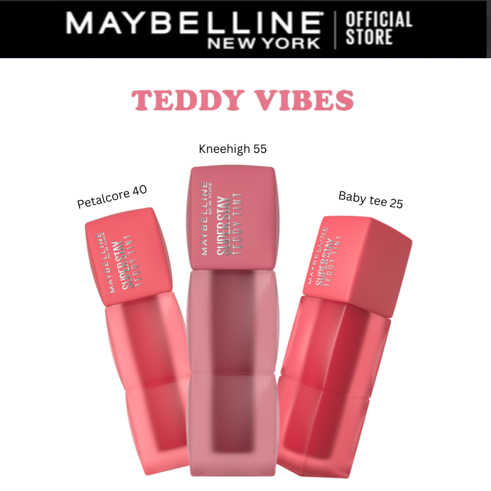 MAYBELLINE NEW YORK SUPERSTAY TEDDY TINT BLUSH À LÈVRES – PACK DE 3 TEINTES 25,40,55