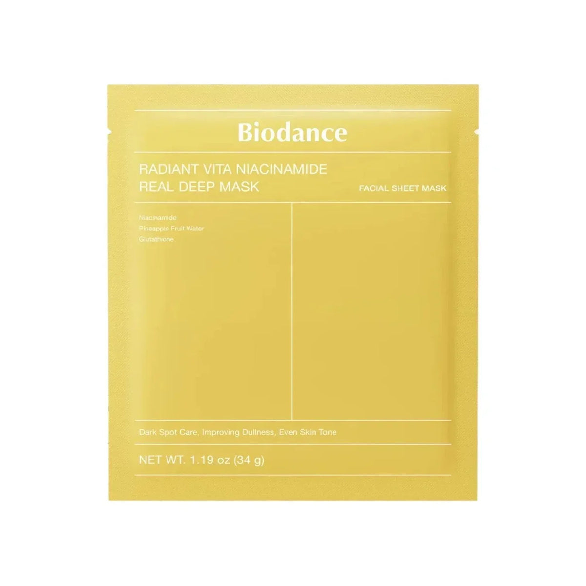 BIODANCE PACK RADIANT VITA NIACINAMIDE REAL DEEP MASK 4 UNITÉS