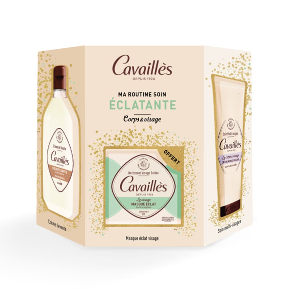 Cavailles ma routine Soin Eclatante Creme Miraculeuse + Creme Douche Nourissante + Savon