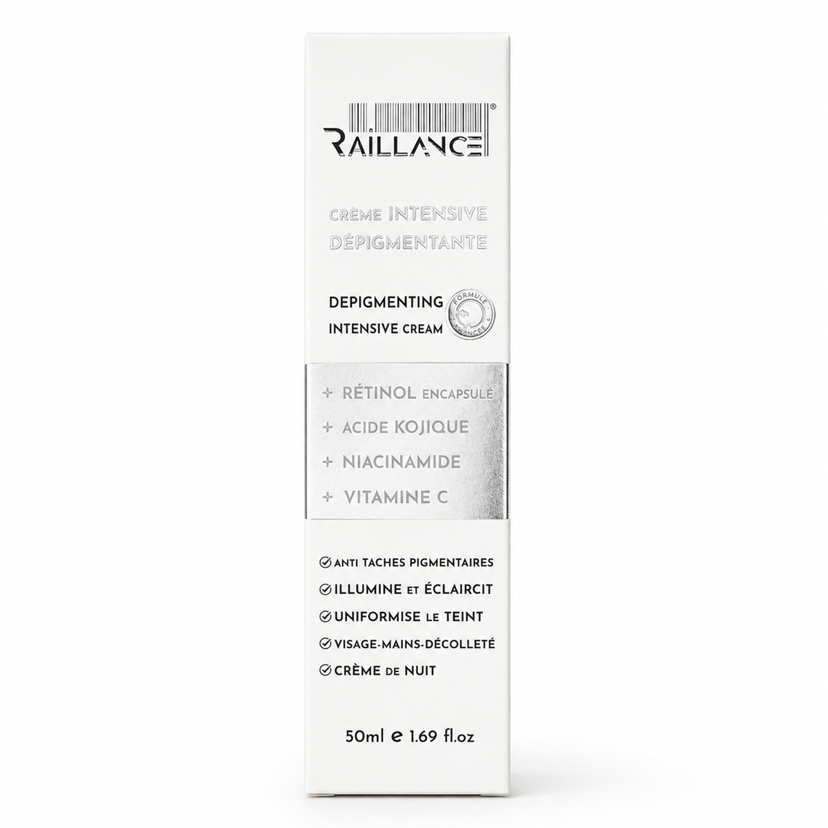 Raillance Crème Dépigmentante Intensive 50 ml – Soin de Nuit Anti-Taches