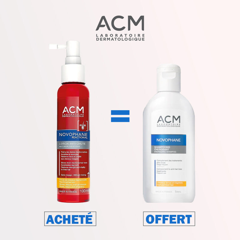 ACM NOVOPHANE REACTIONAL LOTION ANTI CHUTE = SHAMPOOING ÉNERGISANT 200ML OFFERT