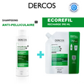 VICHY DERCOS PACK SHAMPOOING ANTIPELLICULAIRE CHEVEUX NORMAUX À GRAS