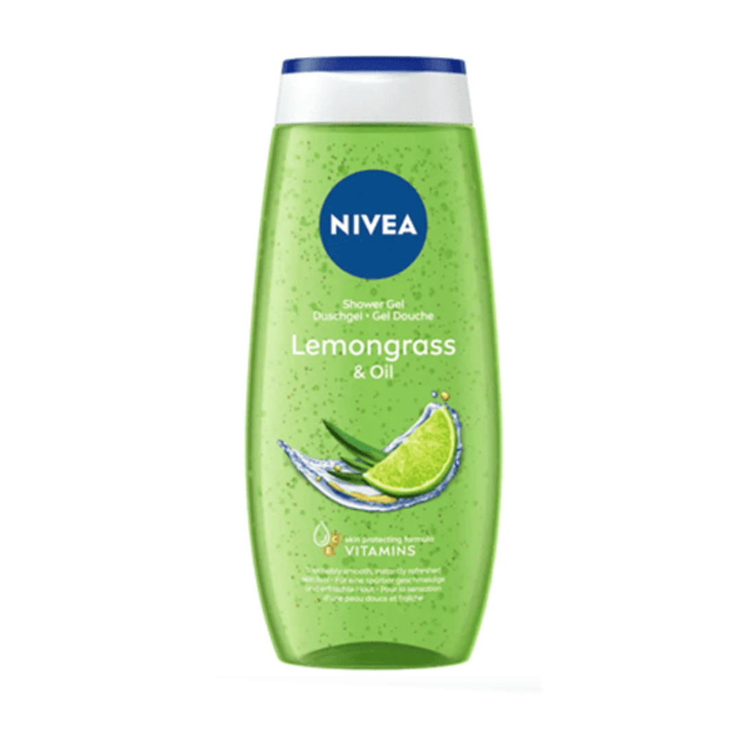 NIVEA Gel Douche Lemongrass & Oil 250ml – Fraîcheur Tonifiante & Micro-Huiles Nourrissantes