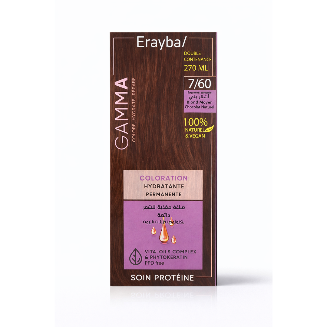 Erayba  gamma Coloration  7/60 Blonde Moyen Chocolat