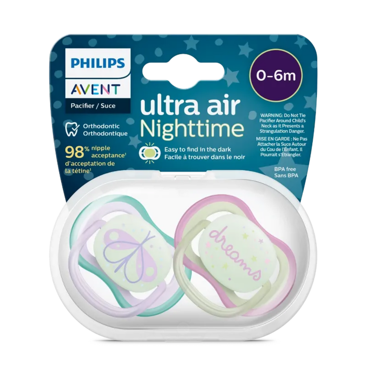 Avent ultra air Sucette Girl 6M SCF376/19