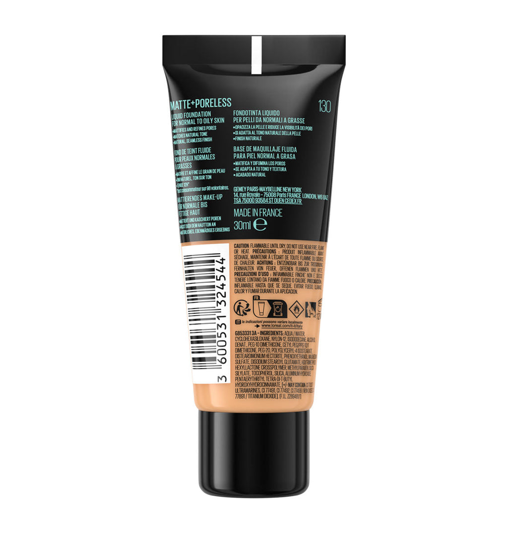 MAYBELLINE FIT ME FOND DE TEINT LIQUIDE MATTE + PORELESS 30ML 130 BUFF BEIGE
