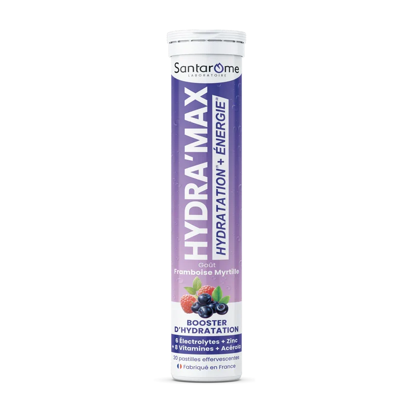 Santarome HYDRA'MAX Framboise Myrtille – 20 Pastilles Hydratation