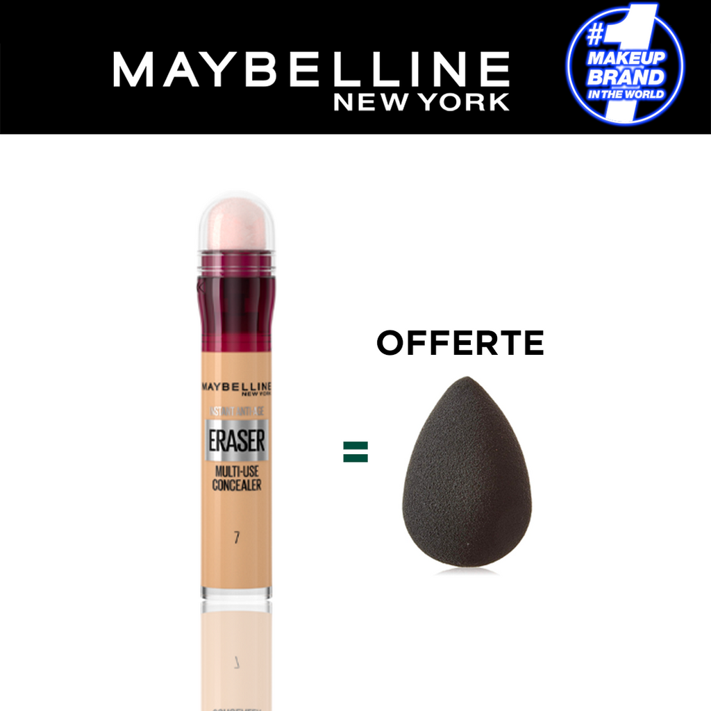 MAYBELLINE INSTANT ANTI-ÂGE L’EFFACEUR CORRECTEUR 7 SAND = BEAUTY BLENDER OFFERT