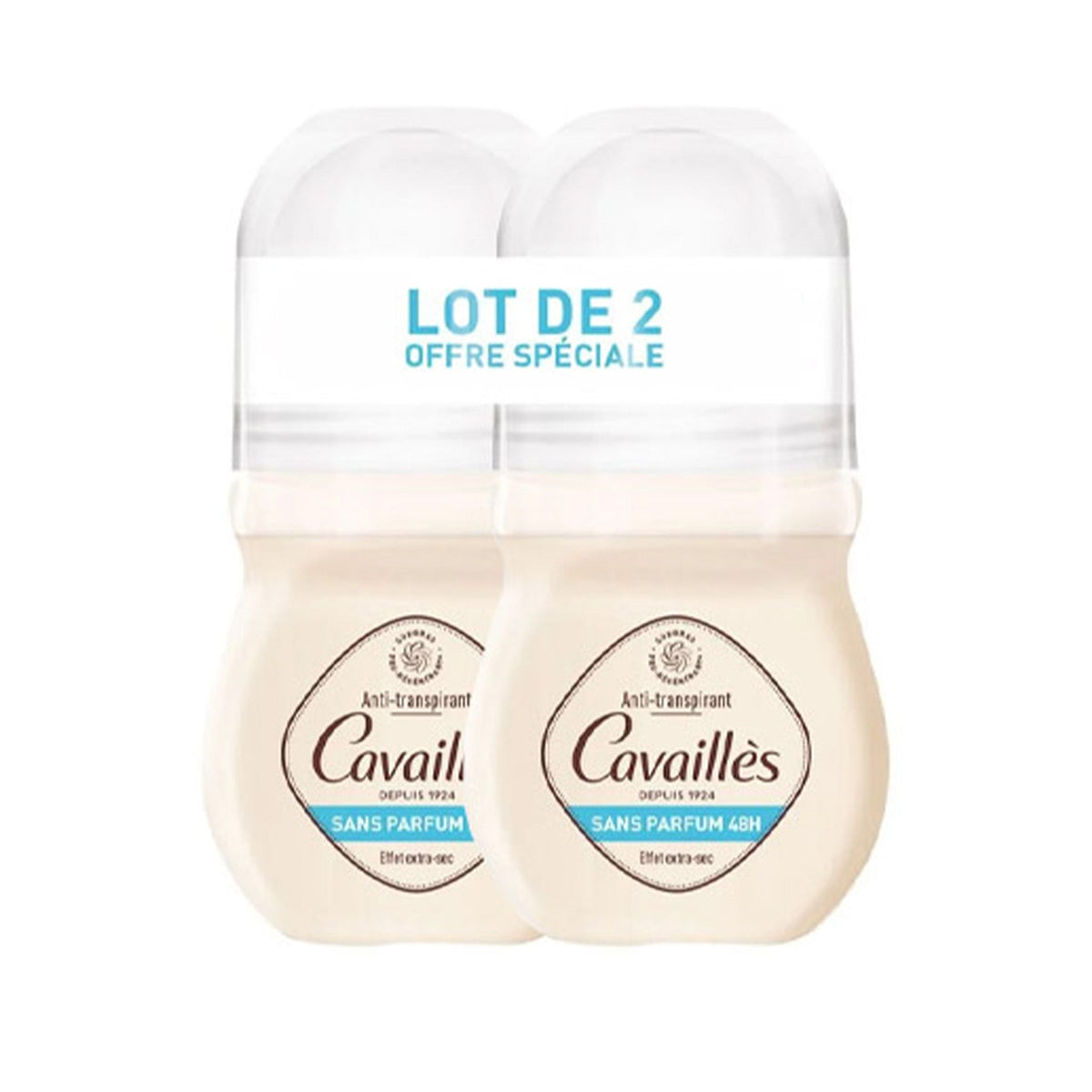 CAVAILLÈS LOT DE 2 DEODORANT SANS PARFUM 48H ROLL-ON 2 x 50ML