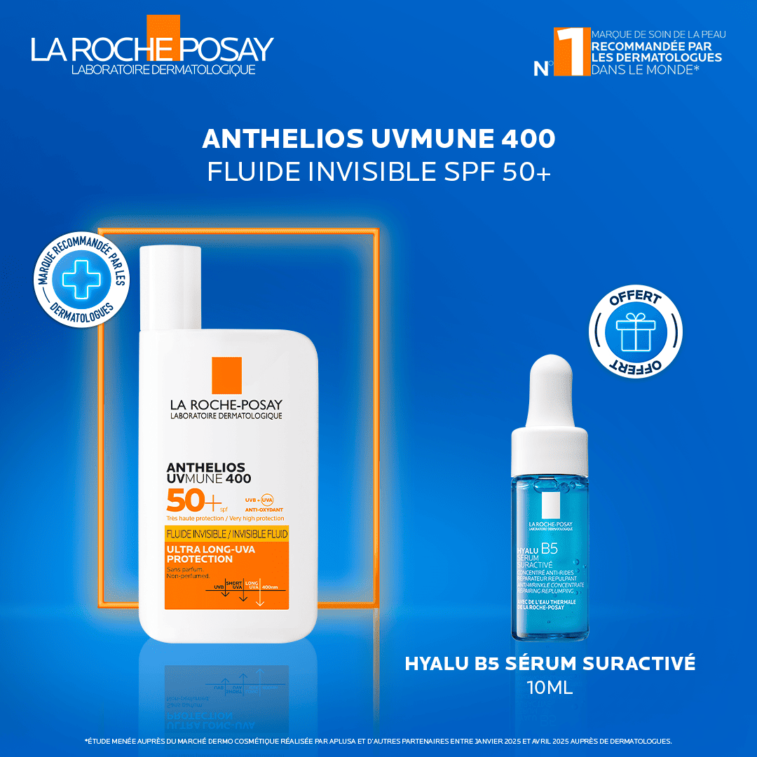 La Roche-Posay anthelios shaka fluide UVMUNE 400+ SPF50 = HYALU B5 10ML OFFERT