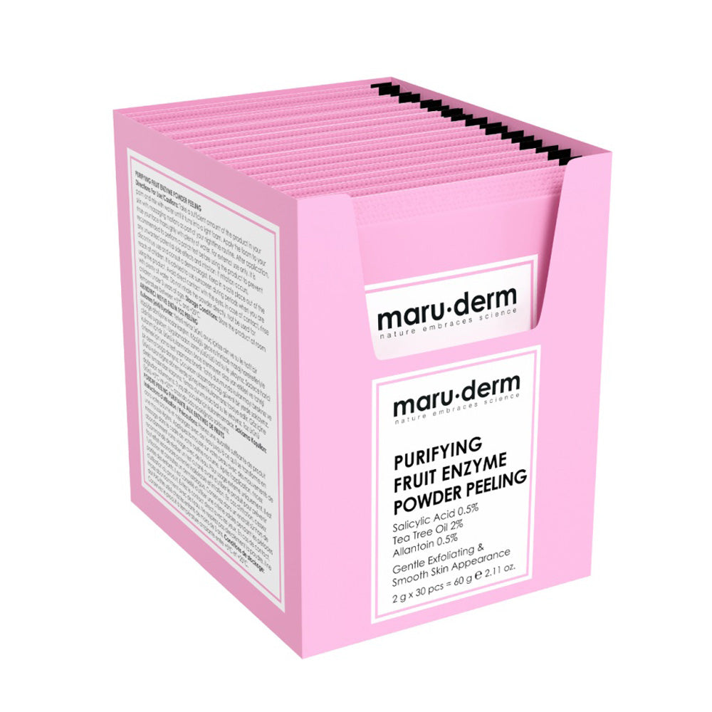 MARUDERM PEELING PURIFIANT AUX ENZYMES DE FRUITS EN POUDRE 60G 30 PCS – Peau Nette & Purifiée