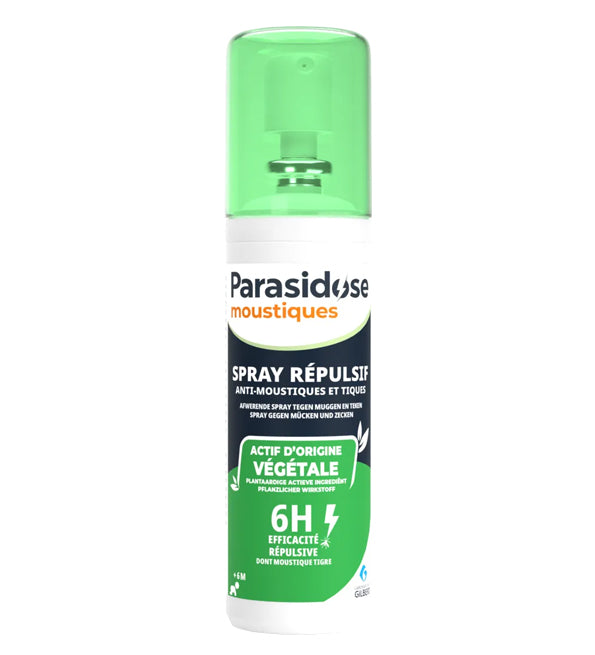 Parasidose Moustiques Spray répulsif anti-moustiques – Actif végétal 100ml