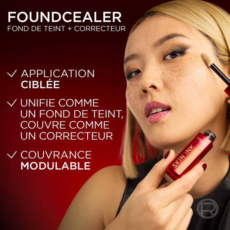 L'Oréal Paris Liquid Concealer Infaillible Skin Ink Fond De Teint Correcteur 2en1 140 Light Warm 48h