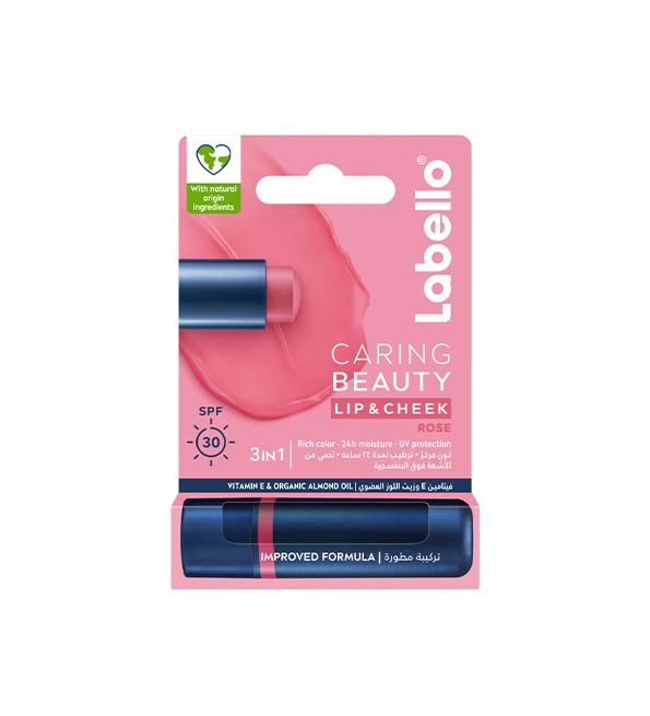 Labello Pack Caring Beauty Lip & Cheek Spf 30 Rose 4.8g + Original Stick Lèvres 4,8g
