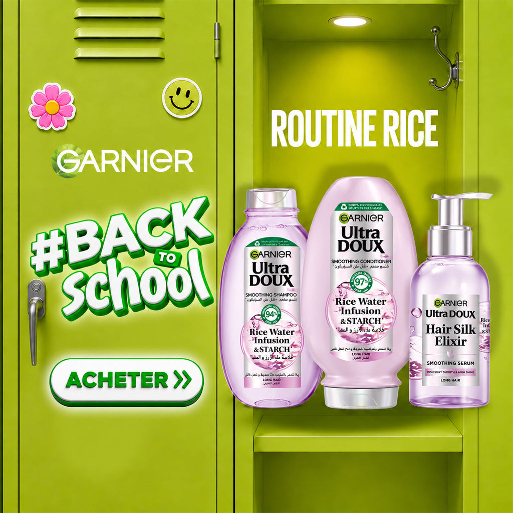 Garnier ultra doux routine rice water serum + apsh 200ml + shampoing 200ML