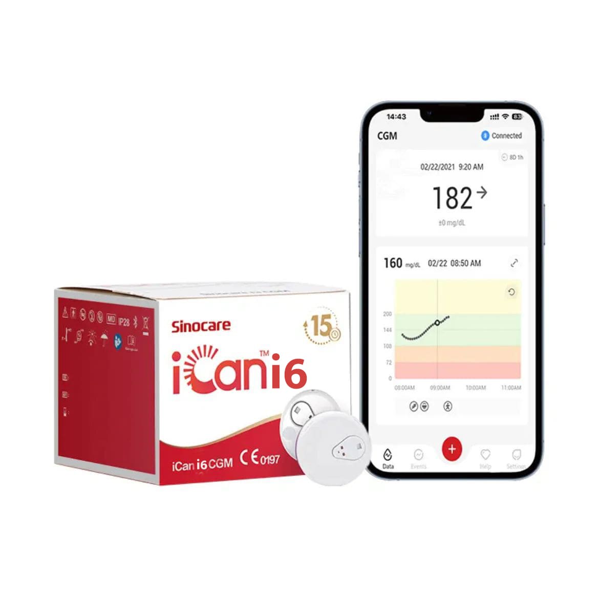 SINOCARE ICAN I6 CGM SYSTEME DE SURVEILLANCE CONTINU