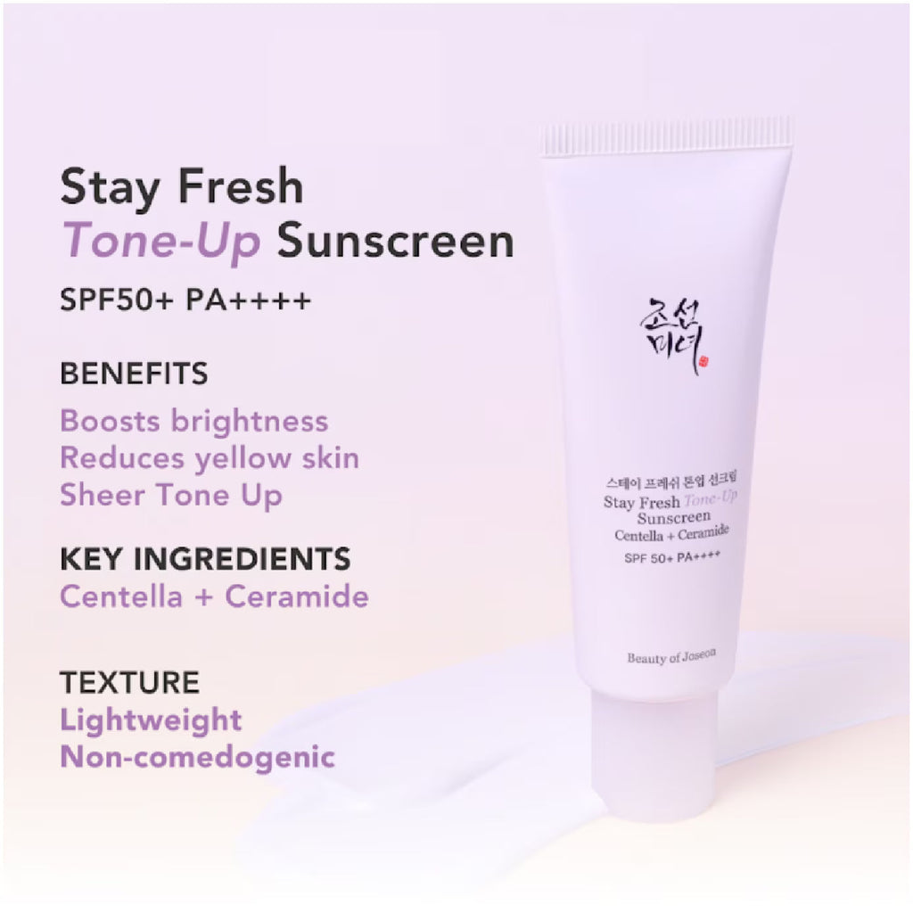 Beauty of Joseon Stay Fresh Tone-Up Purple Sunscreen SPF50+ PA++++ – 50 ml