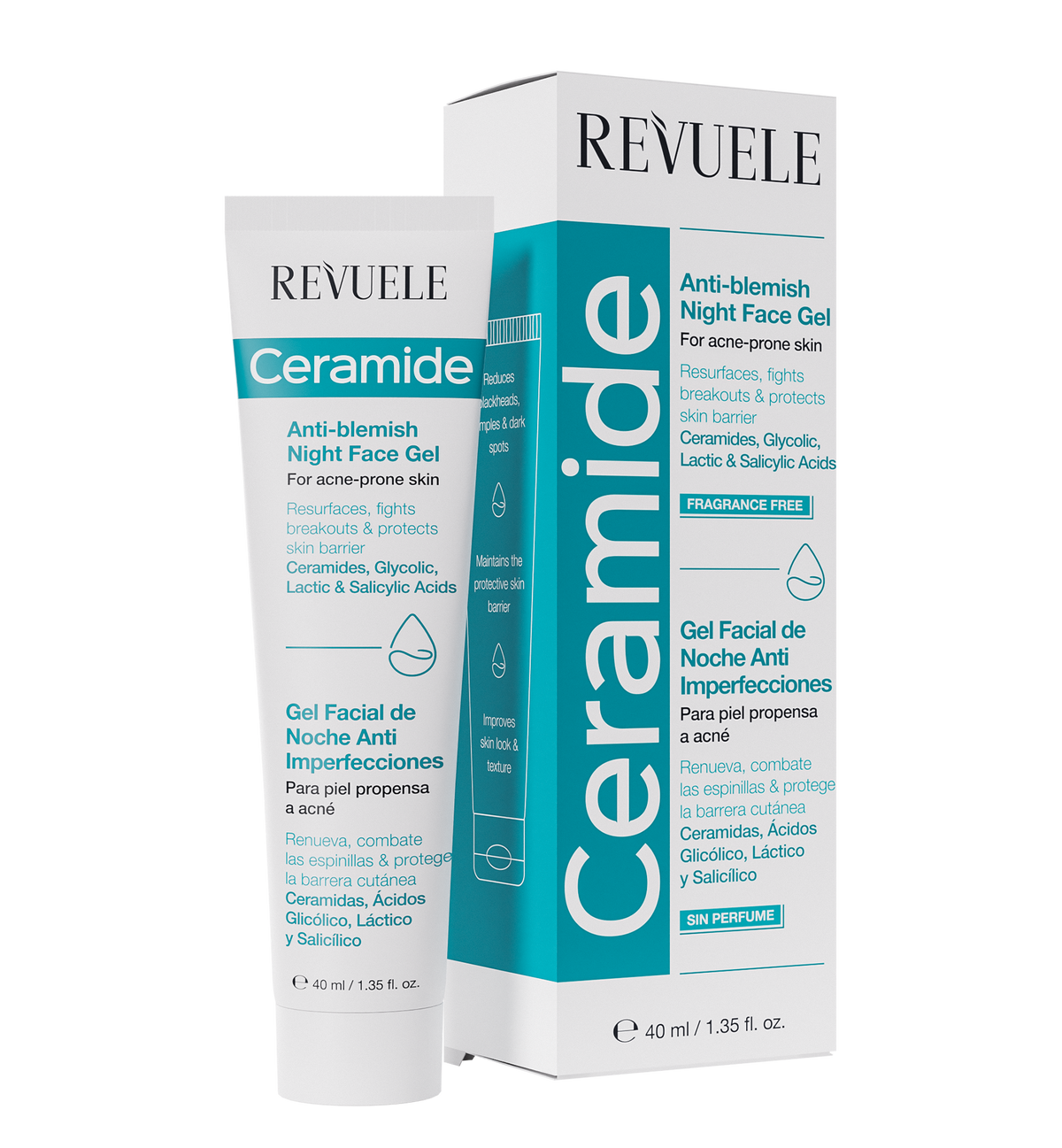 REVUELE CERAMIDE Anti-Blemish Night Face Gel 40ML