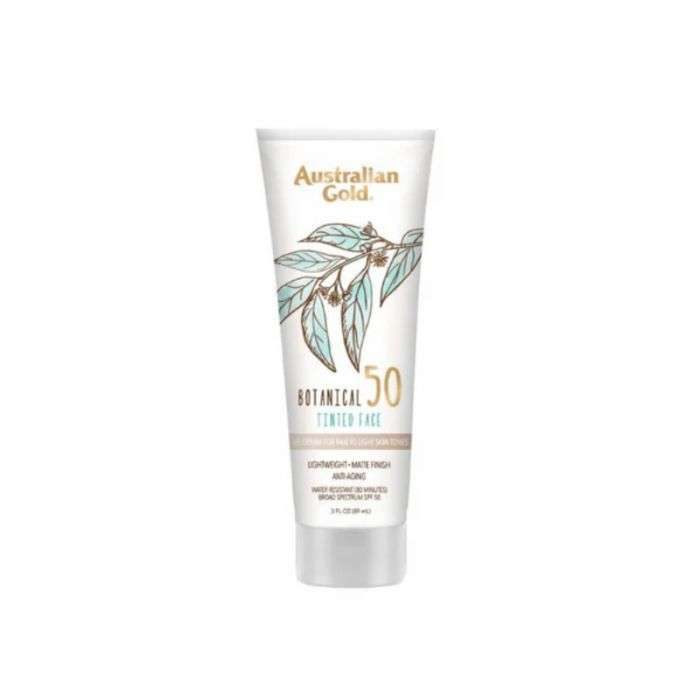 AUSTRALIAN GOLD LOTION SOLAIRE VISAGE TEINTE BOTANIQUE SPF 50 PEAU CLAIRE A ILLUMINEE 89 ML